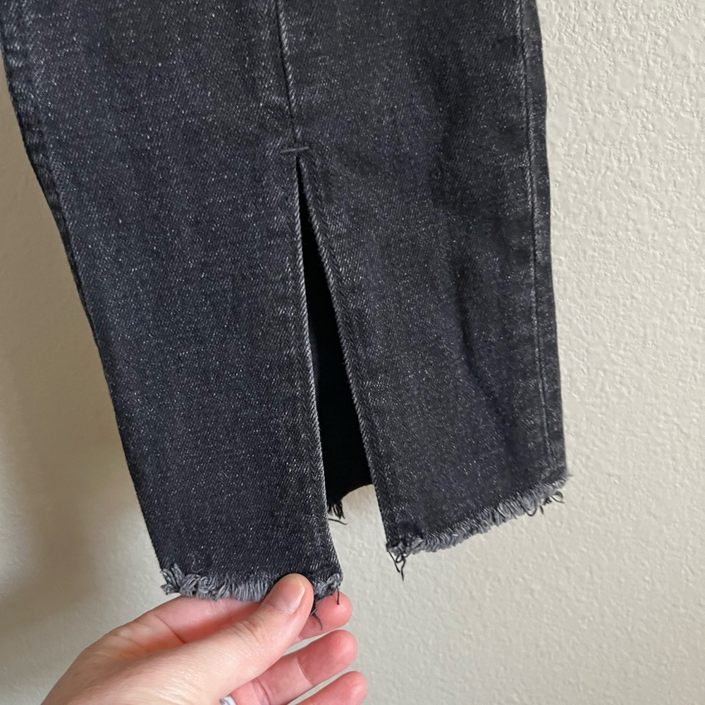 Abercrombie Fitch The Skinny High Rise Black Jeans Ankle Slit Curve Love 29 8XS - Picture 2 of 8